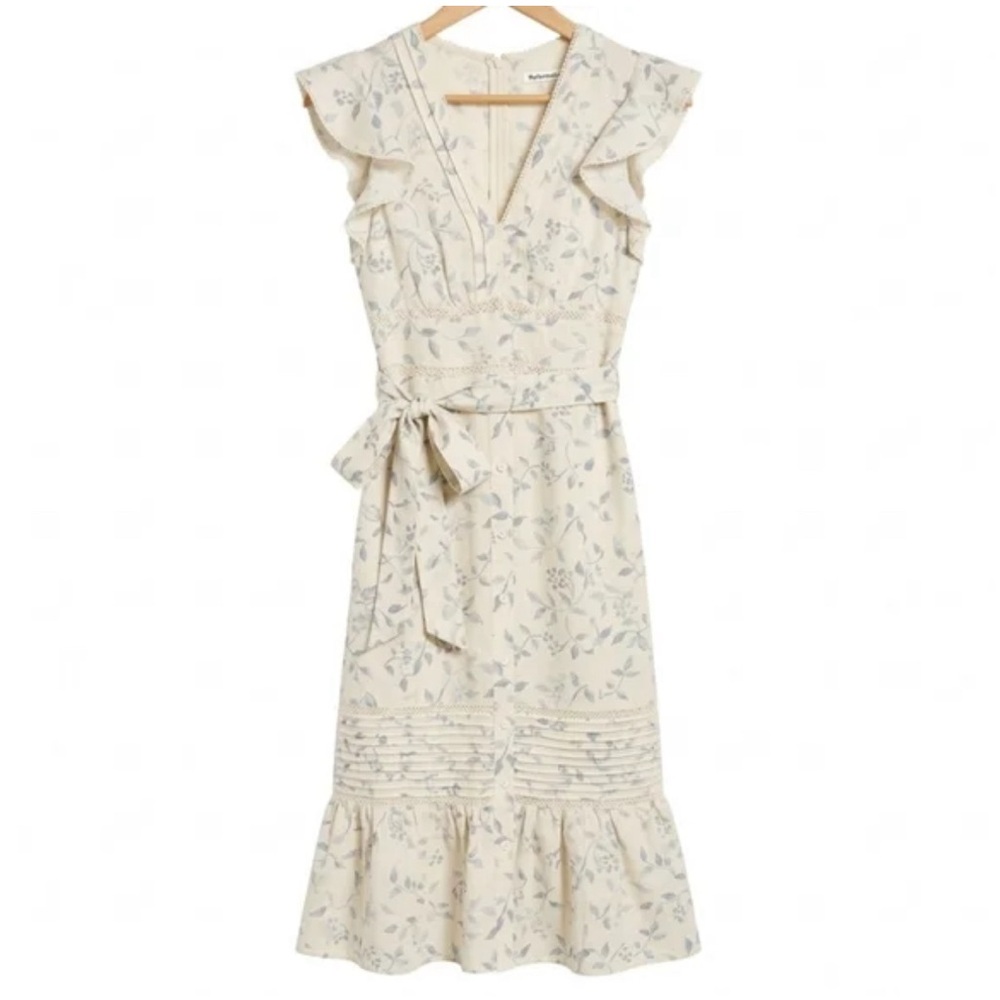 Reformation Lili Linen Midi Dress with Laurel Print - Picture 2 of 11